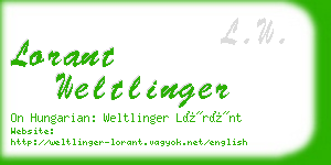 lorant weltlinger business card